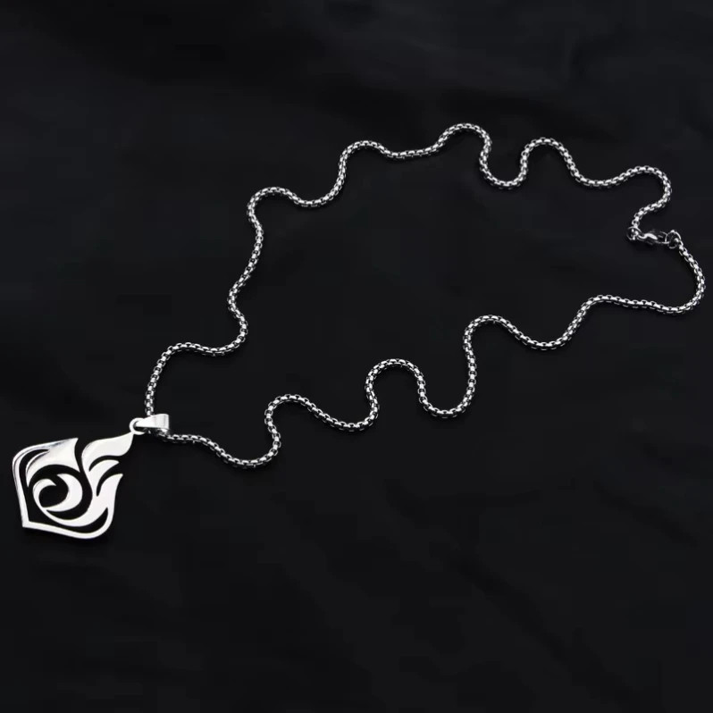 2024 New Fashion Anime Game Genshin Impact Stainless Steel Pendant Necklace Eye of God Element Necklaces