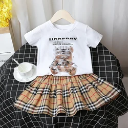 Summer Fashion kids boutique clothes sets bear pattern printed sister and brother clothing