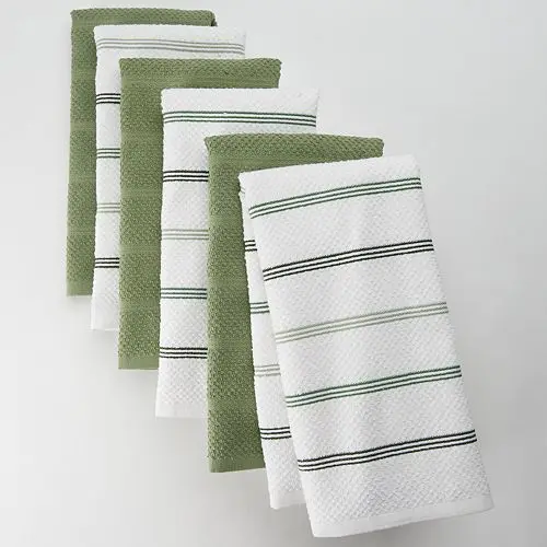 terry cotton kitchen towels four color stripe