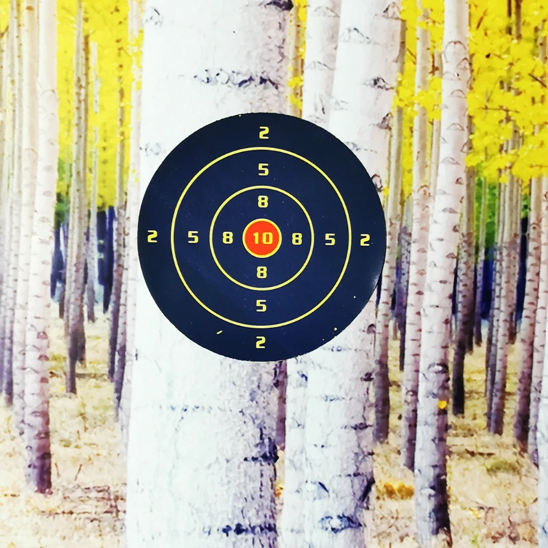 Dark blue background splash fluorescent yellow shooting practice sticker