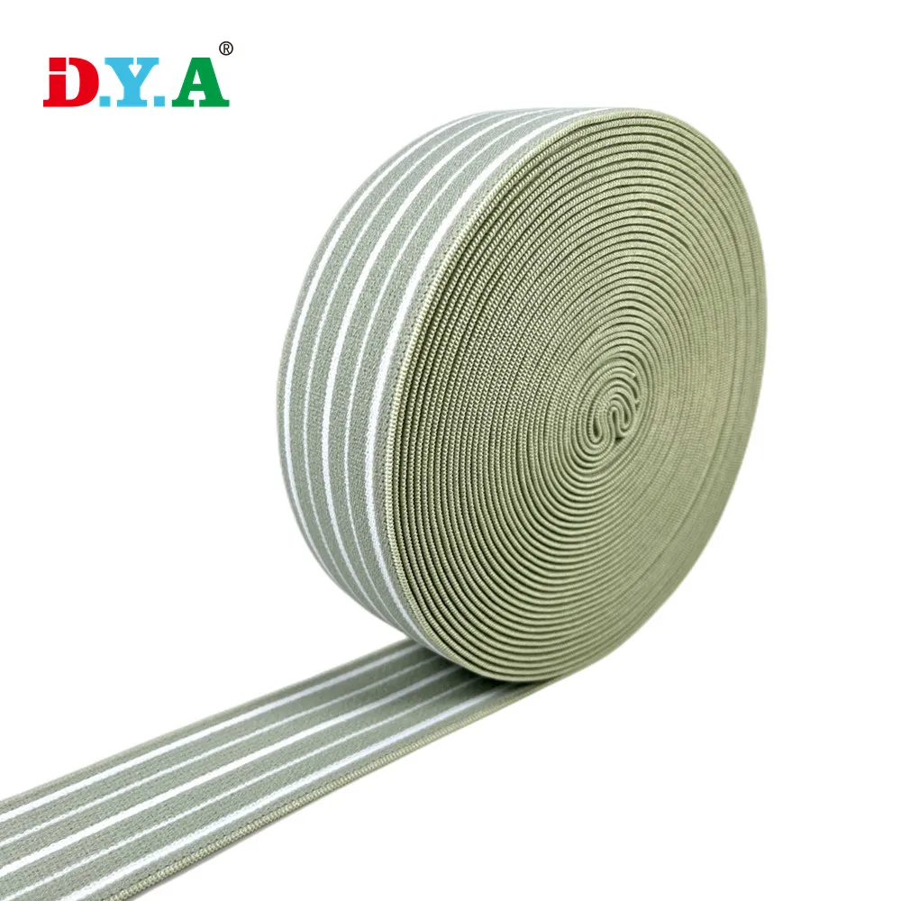 Custom size hot selling high quality striped polyester elastic band for clothes and shoes