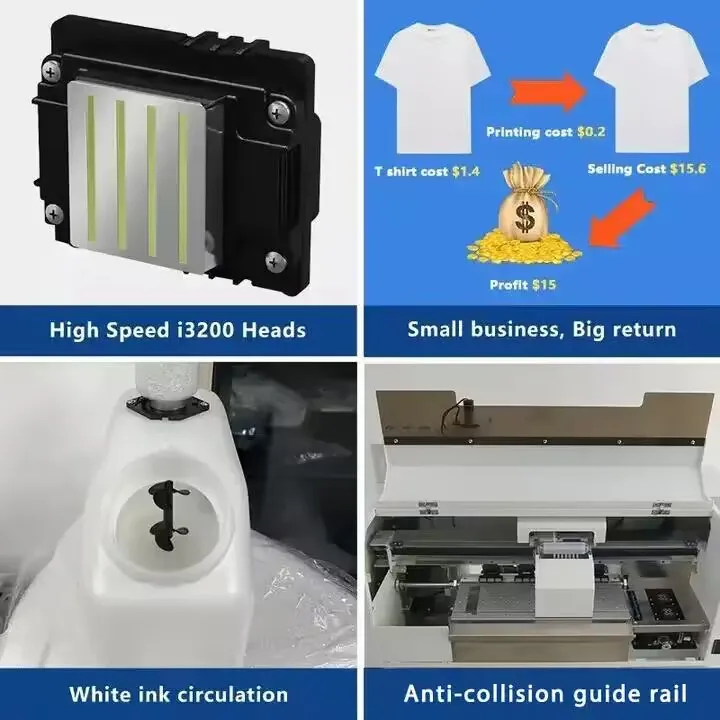 king Jet Digital Automatic A3 Fluorescent Dtf T-shirt Printer Long Service Life A3 Dtf Printer Xp600 T-shirt Dtf Printer