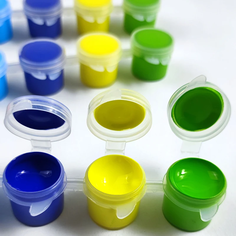 Bo Yi Xuan Hot Selling Paint Pots 2ml 3ml  5ml With 6/12  Colors Acrylic Paint Set For Painting