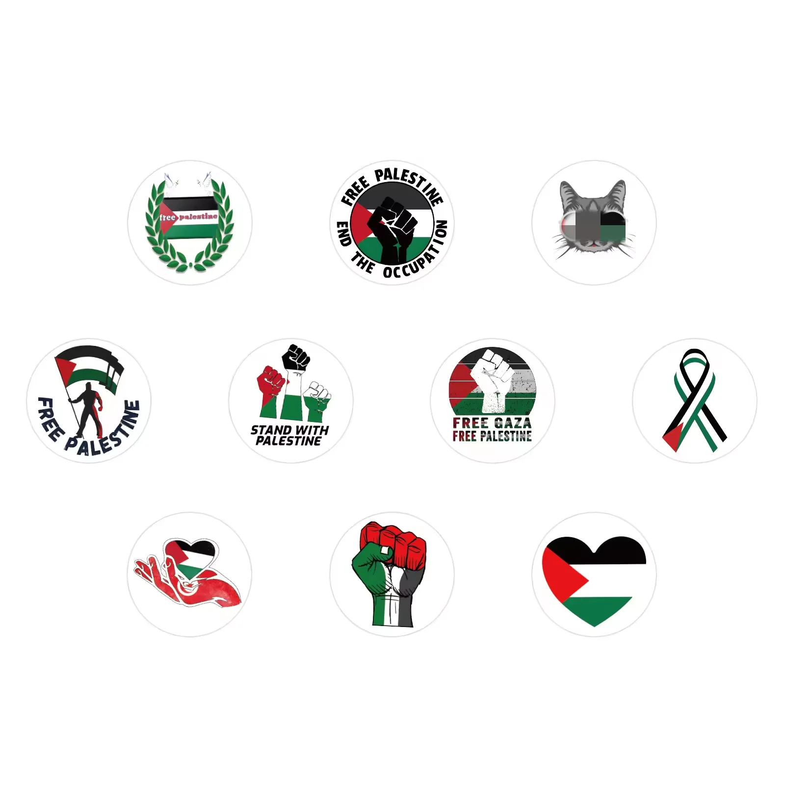 500pcs/roll Custom Stickers Pattern Palestine Car Sticker Waterproof Palestine Flag Stickers For Decoration