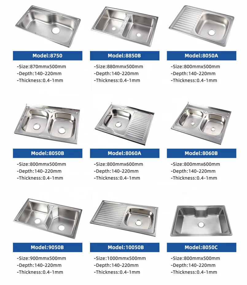 Gudsink 12050 Wash Laundry Board Drainboard Cabinet 2 Two Double Bowl Kitchen Sink Stainless Steel Basin