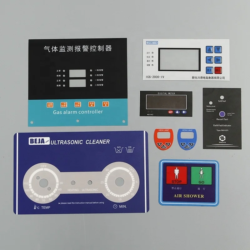 Switches Keyboard Manufacture Custom Waterproof Membrane Sticker Graphic Overlay Logo Button Panel for Electronic