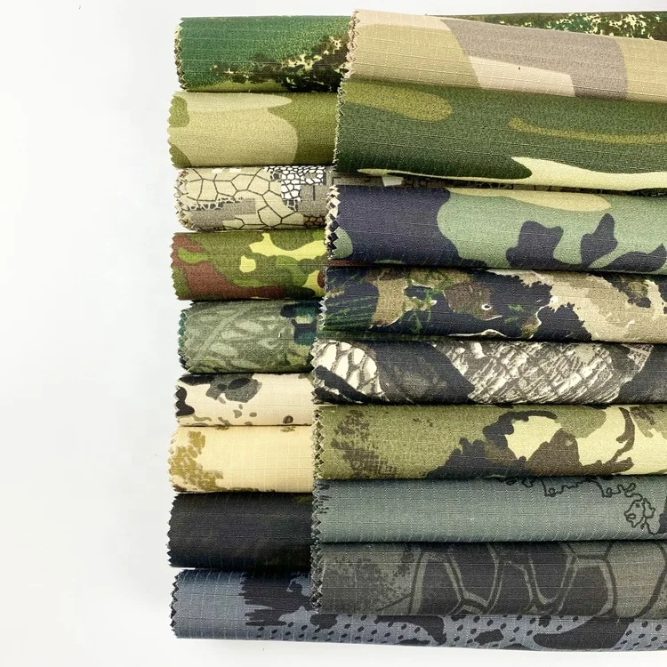 Camo pattern 0.5cm*0.5cm polycotton dark green forest jungle wholesale-rip-stop-camouflage-fabric