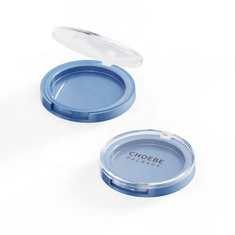 Eco Friendly Plastic Material Round Compact Pressed Powder Packaging Empty  Single Color Eye Shadow Palettes