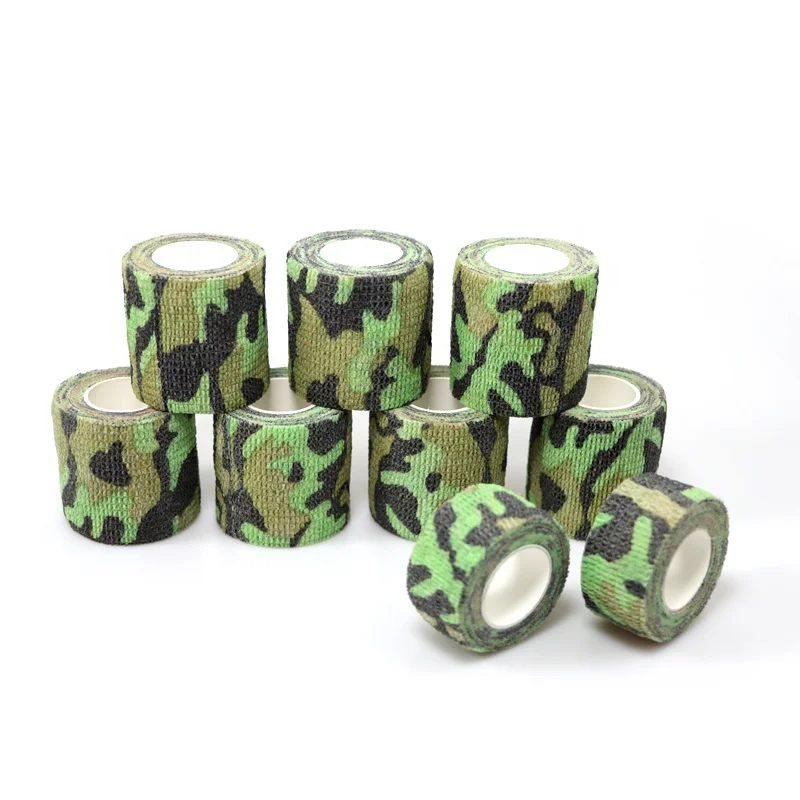 Non-woven Camo bandage for sports or animals elastic bandage tapes Cohesive Bandages