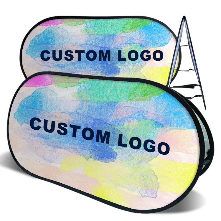 Portable Custom Exhibition Golf Oval Popup Banner Pop Up A Frame Banner