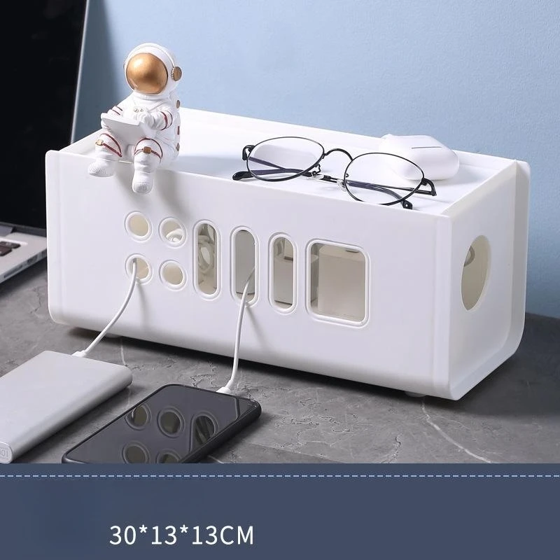 Cable Management Organizer Box Wires Concealer Holder for Desk Home Kitchen TV Computer Cover Hide Tidy Surge Protector Power