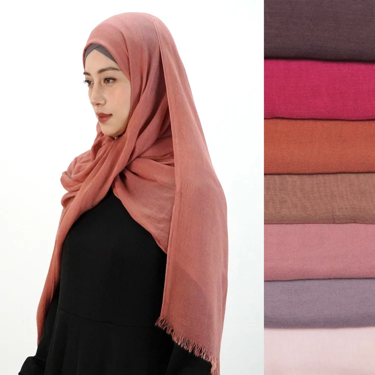 Designers islamic women Soft 100% Viscose modal HijabsVoile Rayon Cotton Scarfs solid color head bandana Shawls For muslim lady