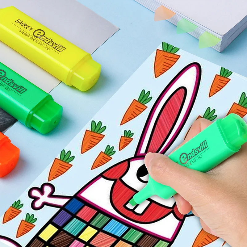 High Quality Student Stationery Office Stationery High Lighting Fluorescent Marker Pen Multi-Color Highlighter Pen