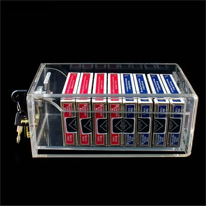 YH Factory Price Acrylic Plastic NiuNiu Game Poker Cards Holder Box With Lock