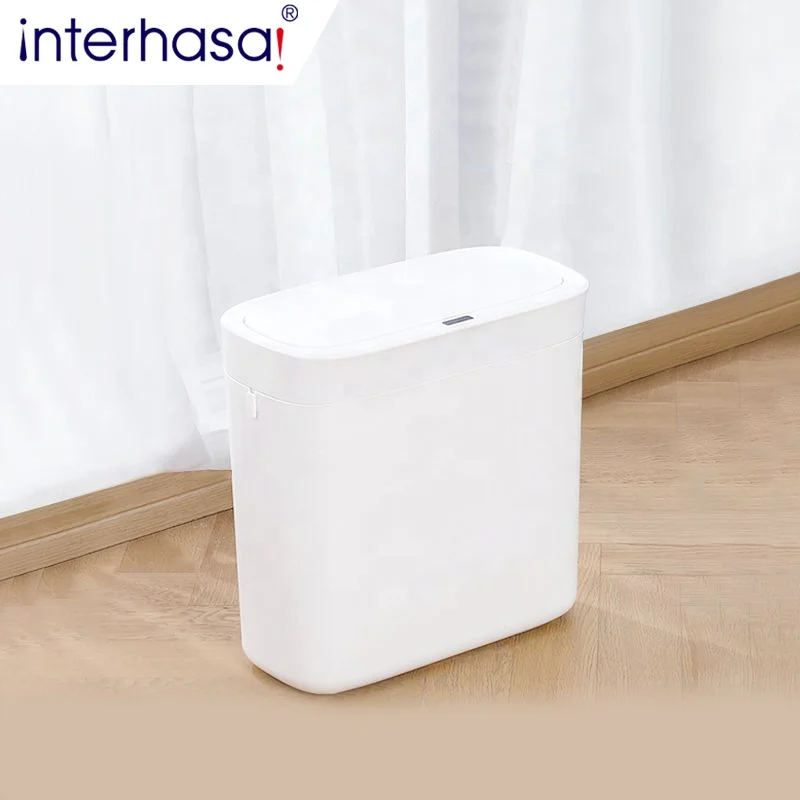 Smart garbage can trash Bin Indoor automatic intelligent ABS bathroom kitchen for home with Lid 3.5 Gallon sensor Plastic Slim