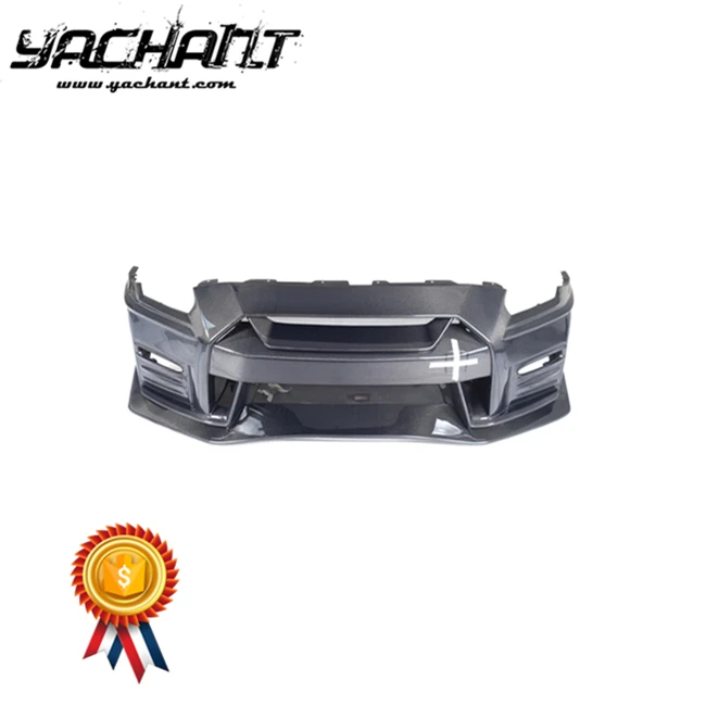 Trade Assurance Carbon Fiber Front Bar Replacement Fit For 2017-2020 R35 GTR EBA 2017-NSM-Style Front Bumper Cover