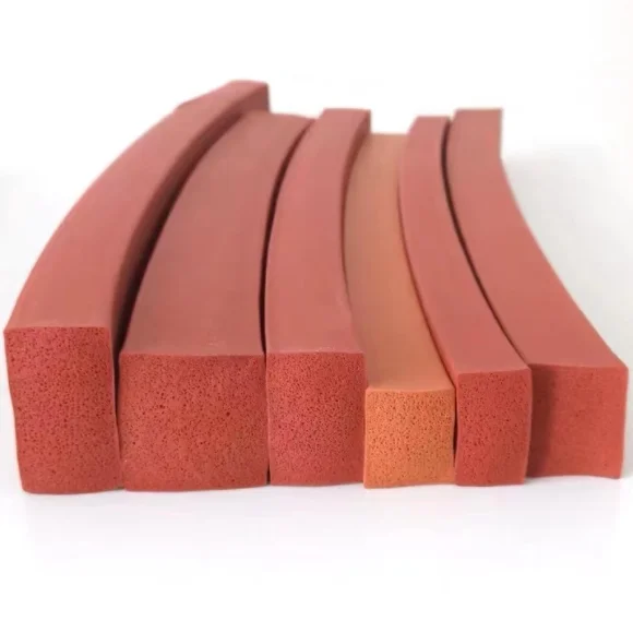 Extrusion 10*10 10*5 15*5mm Silicone Rubber Foamed Weather Strip Silicone Sponge Rubber Sealing
