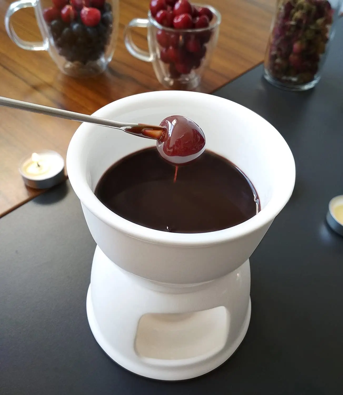 wholesale cheese chocolate swiss fondue set pot cheap white
