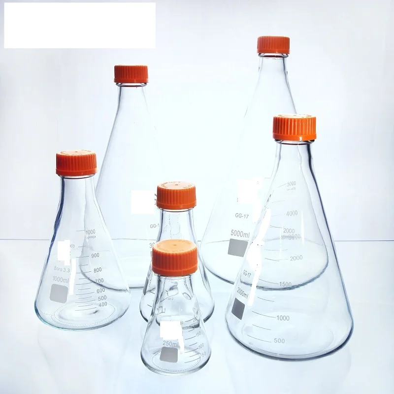 Hot Sales Wide Mouth 5ml 10ml 25ml 50ml 100ml 500ml 1000ml 2000ml Lab Erlenmeyer Flask Conical Flask