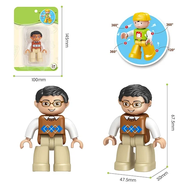 Hot Sale Educational Building Block Toy Plastic Children Diy Assemble Building Block Toy Cartoon Dolls Action Toy