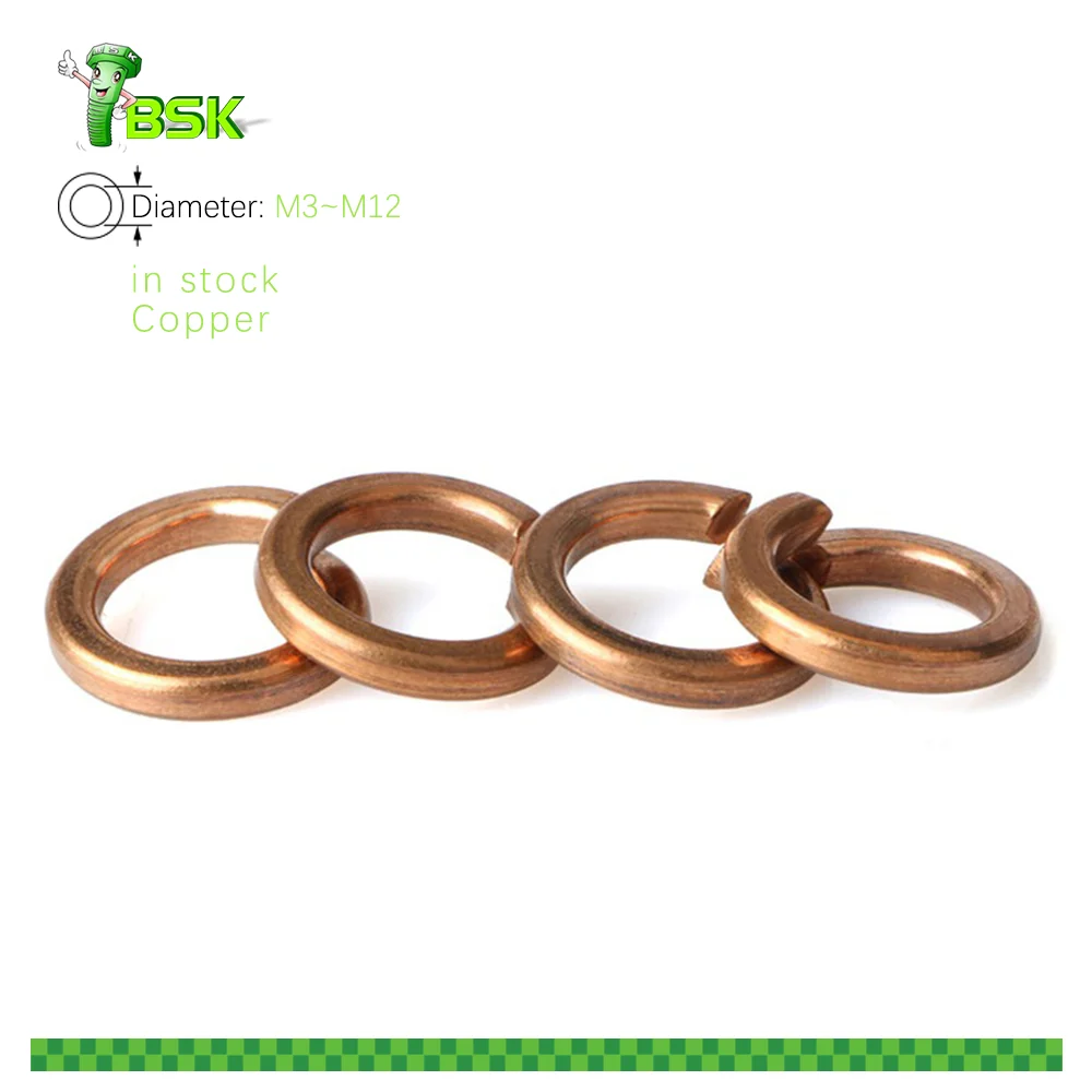 DIN 127 Bronze Copper Brass Split Spring Lock Washers M3 M4 M5 M6 M8 M10 M12 Split Lock Washers copper washer set