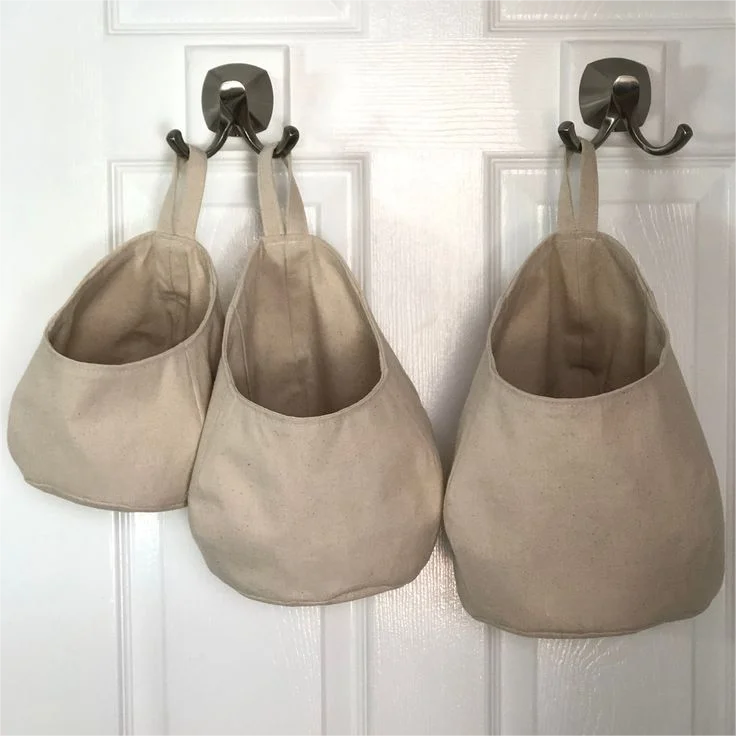 Duck Canvas Hanging Basket Office Children or Bedroom Storage Kitchen Storage Pod Fabric Hanging Basket