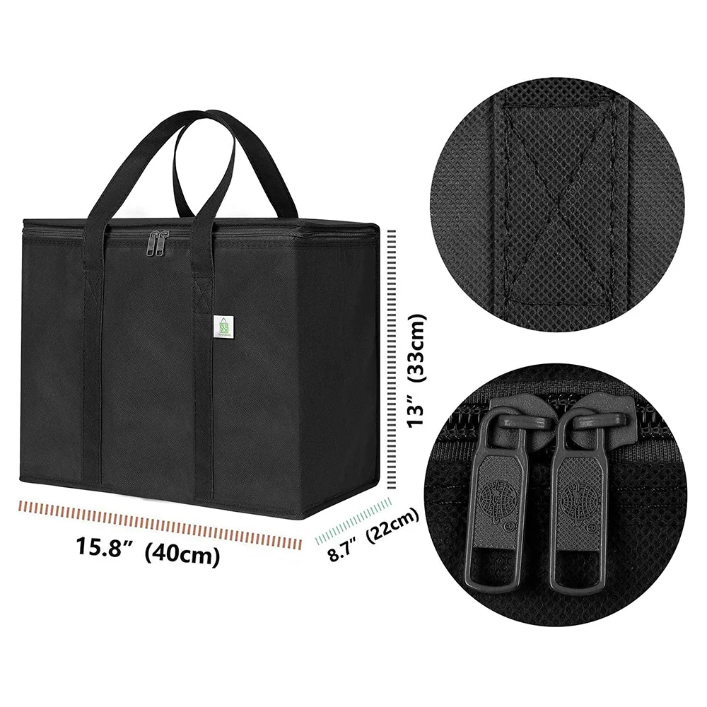 Многоразовая термоизоляционная сумка, большая Нетканая портативная термоизоляционная сумка для ланча со льдом