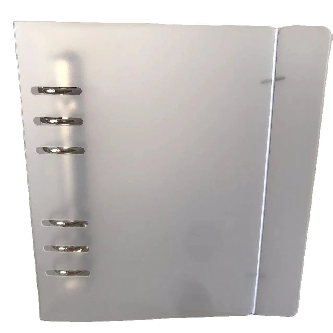 Office stationery custom logo PP 6 ring plastic transparent file folder A5 binder