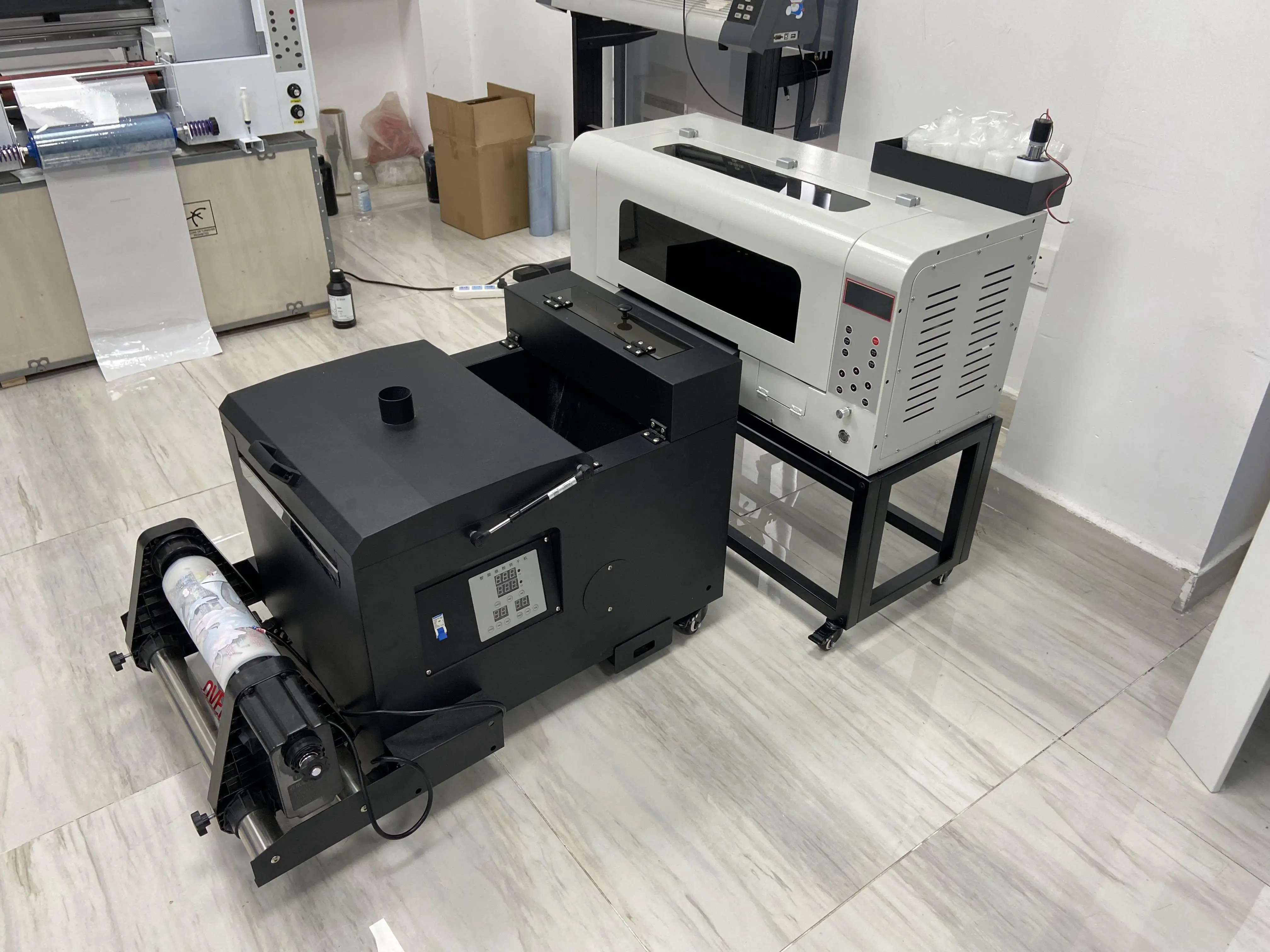 Fully auto intelligent a3 DTF powder shaker machine for dtf printer with drying powder shaking and paper collection functions