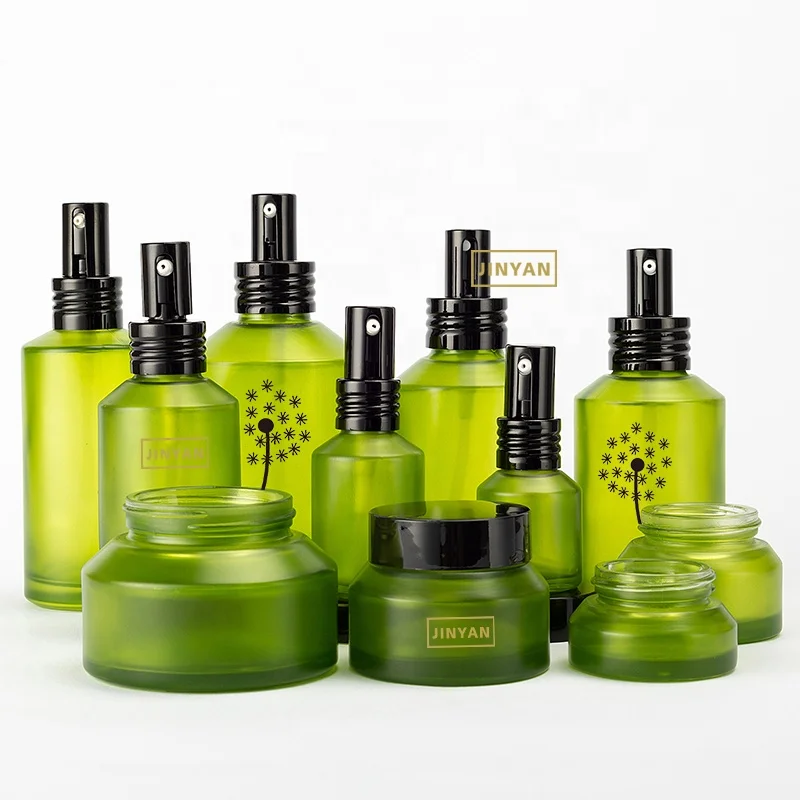 Black Glass Pump Spray Bottles 15ml 30ml 60ml 120ml 200ml 1OZ 2OZ 4OZ 7OZ for Skincare Moisture Serum and Eye Drop Oil