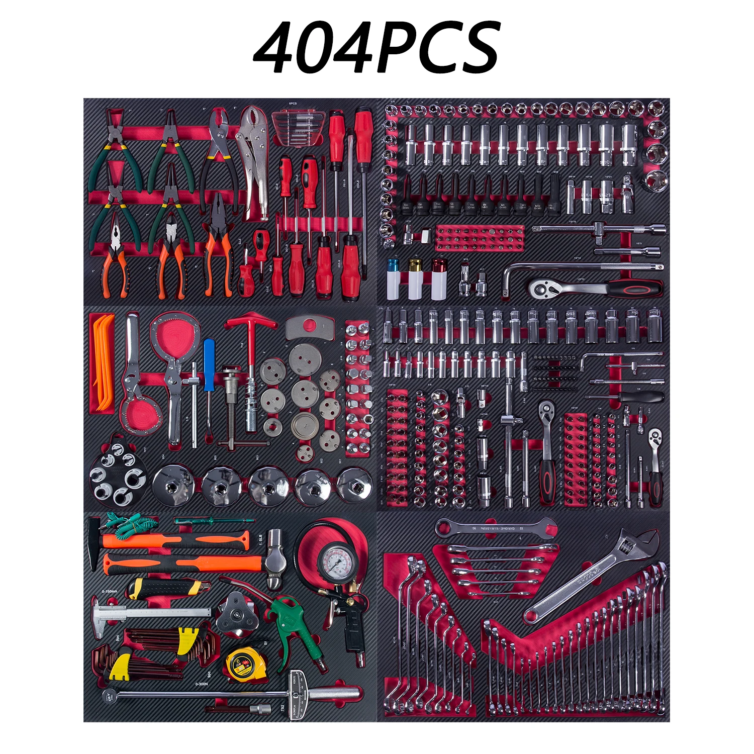 Mechanical tools trolley complete toolbox with 404pcs tools
