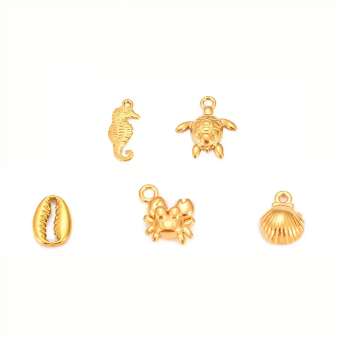 Stainless Steel Crab Turtle Shell Seahorse Charms DIY Jewelry Making Sea Turtle Pendant Marine Creature Jewelry Accessories