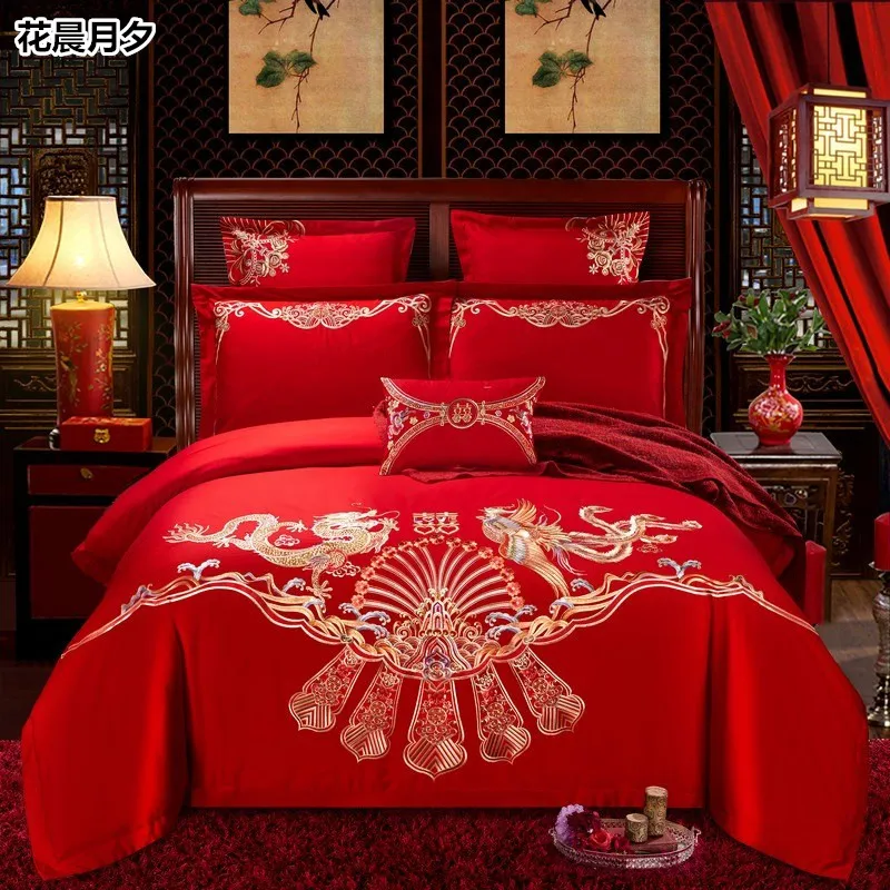 2022 Wholesale wedding Bedding  sets 100% Cotton Bedding Comforter Sets Luxury wedding party Bed Sheet BS900