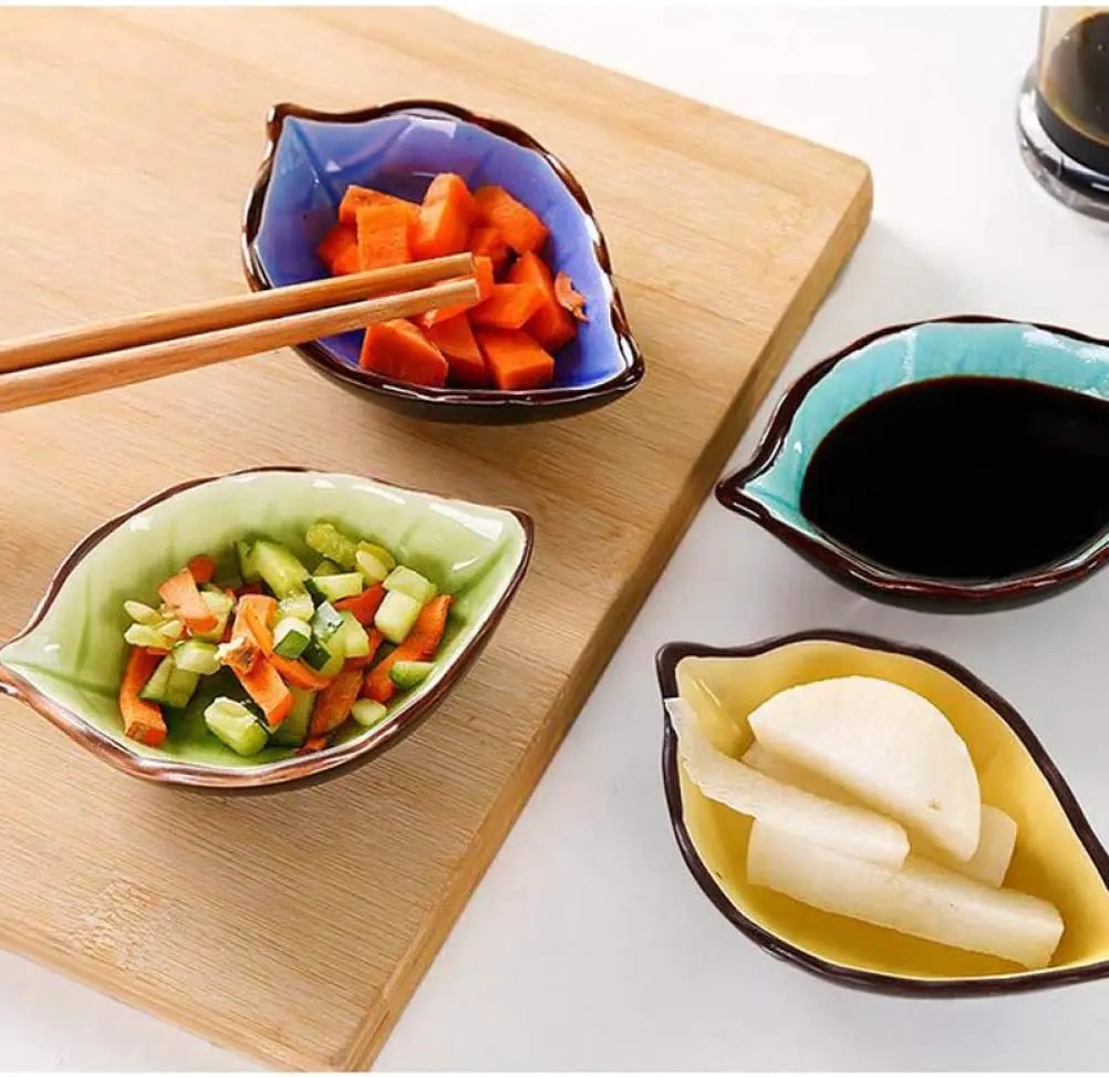 Japanese Leaf-shaped Dish Tableware Ceramic Small Dish Taste Dish
