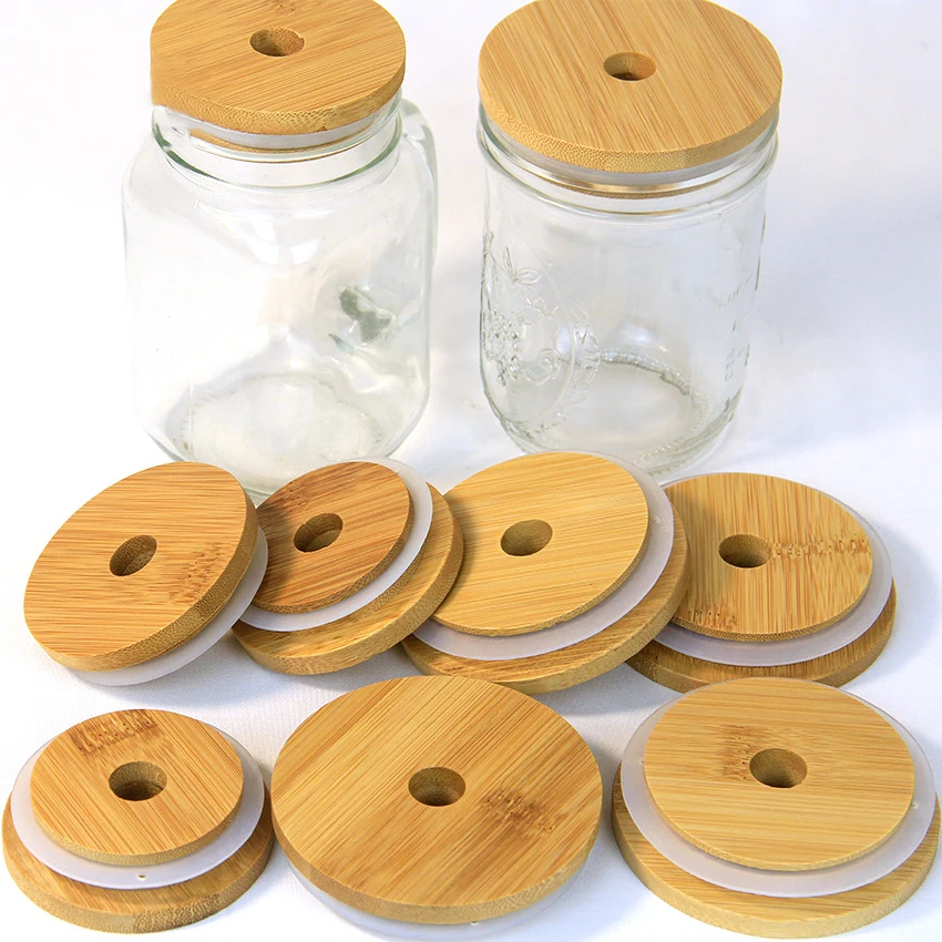 wholesale hot sale recyclable bamboo cap lid cover for mason jars inner wooden cap