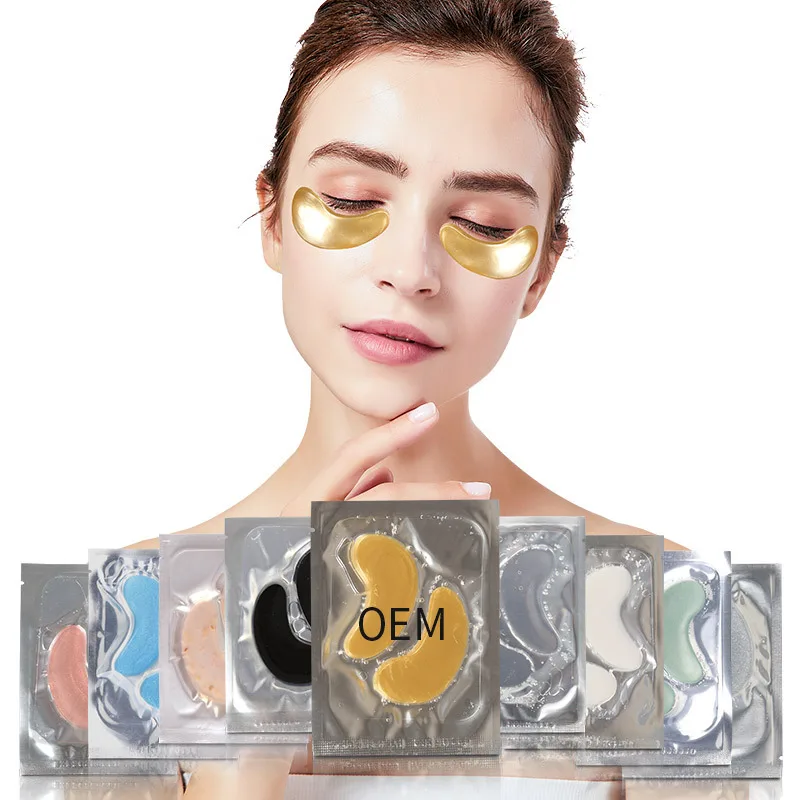 Custom package Anti-wrinkle Crystal Eye Sleeping Mask 24k Golden Collagen Under Eye Mask