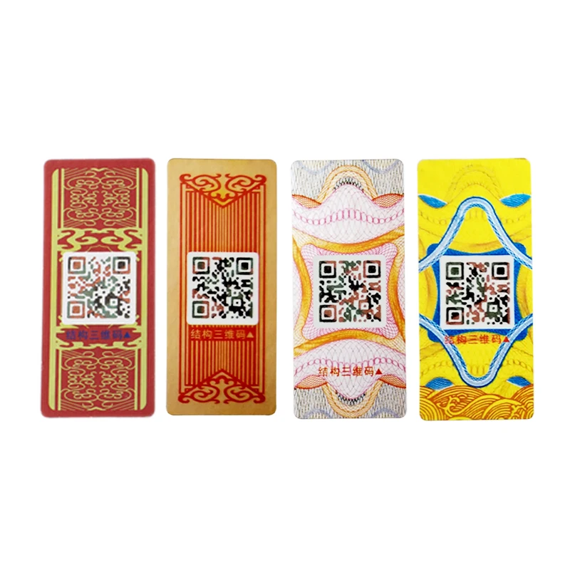 Wholesale Wine Case Tamper Evident Security Tag Custom Anti-counterfeiting Die Cut Self-adhesive qr code Sticker Seal label
