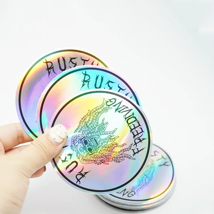 fast shipping self adhesive waterproof printing custom die cut vinyl decorative small holographic hologram stickers