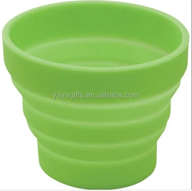 custom design portable and food grade collapsible cups travel silicone folding mug