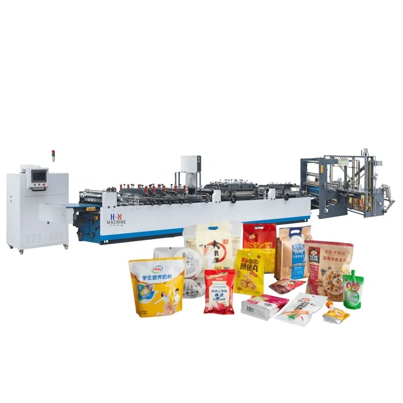 
three side sealing standup pe ziplock bag plastic pouch making machine 