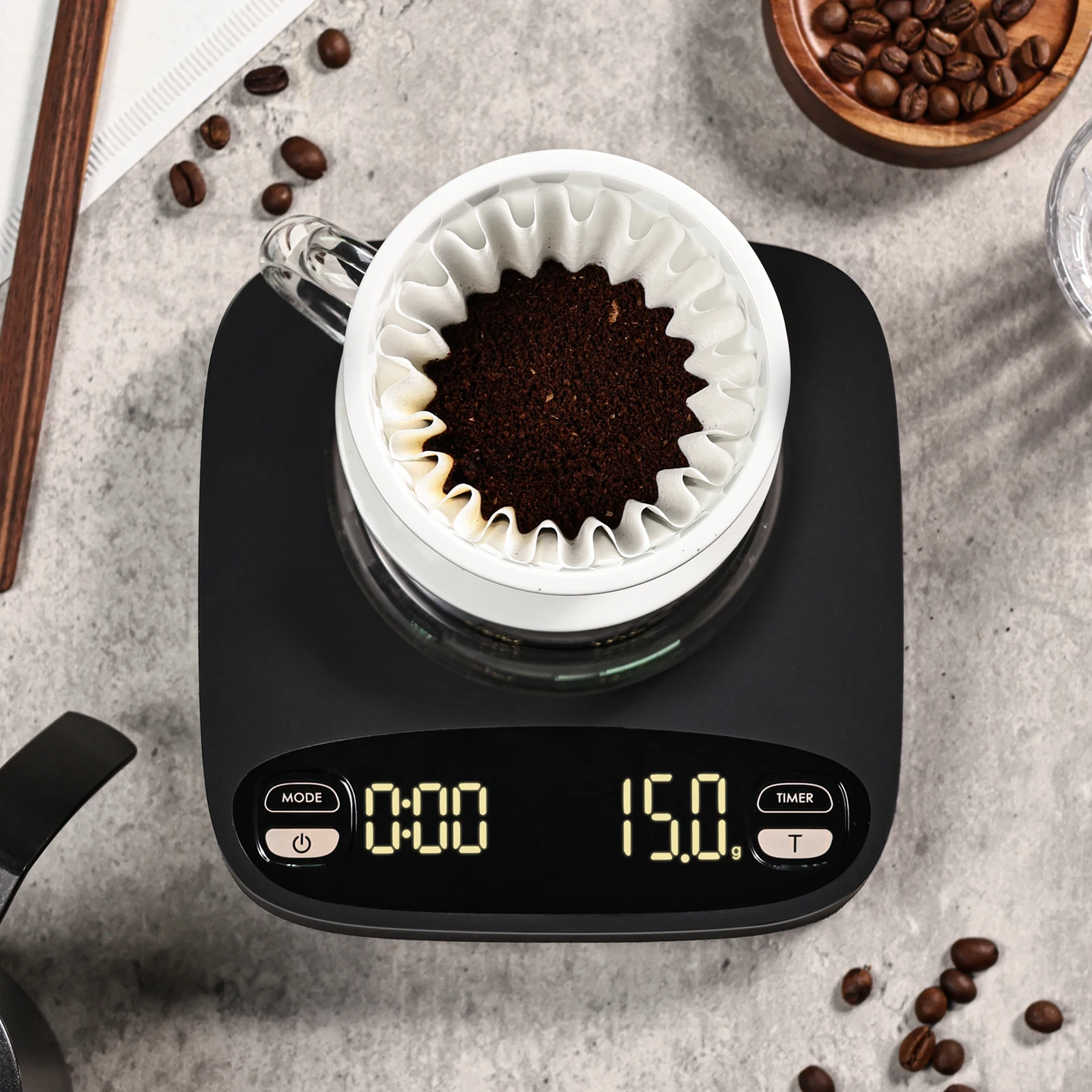 Factory Priced Adjustable Settings and Battery Power Source Customizable New Product Design withDigital Coffee Scale