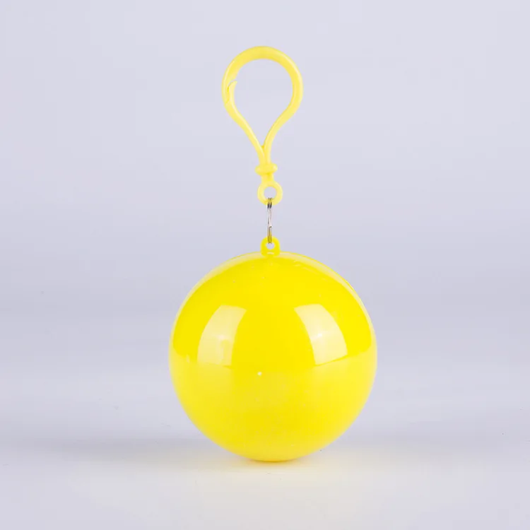 Custom Logo Disposable Capsule Raincoat Portable Raincoat Ball with Keychain Ball Rainwear