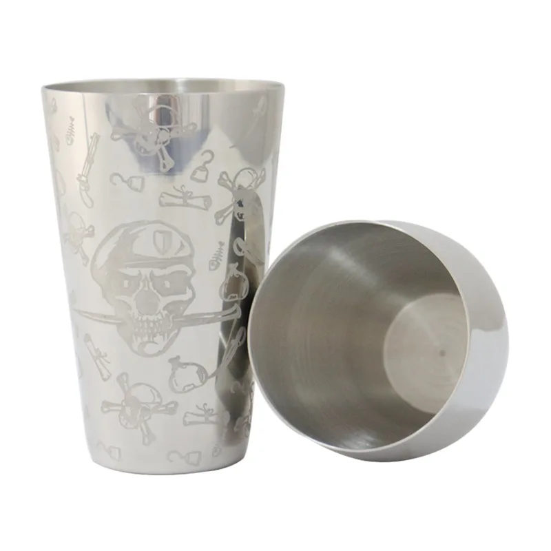 304 stainless steel French two section shaker two piece stainless steel shaker