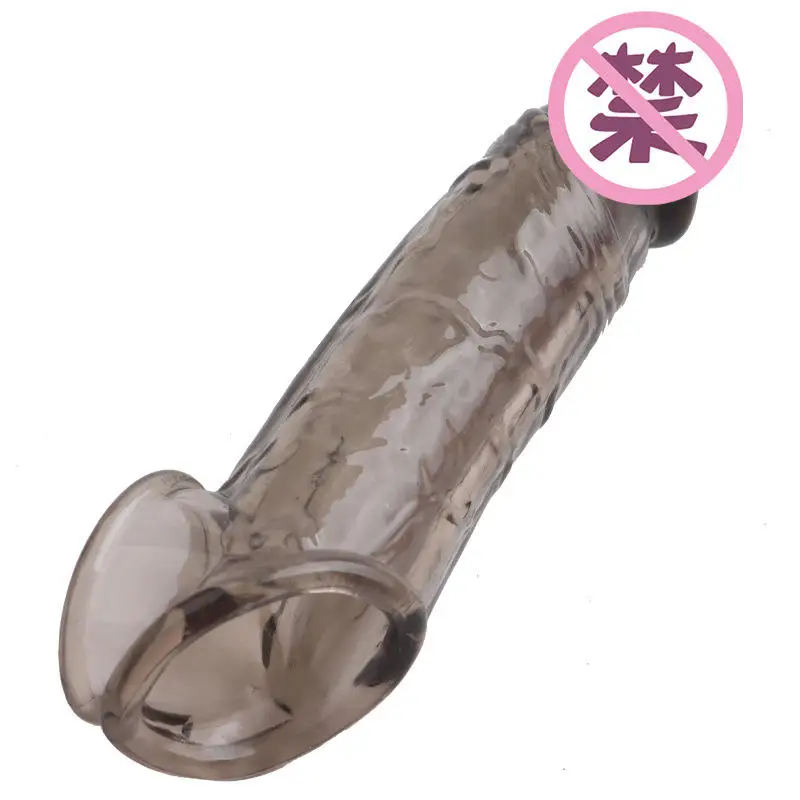 SHUNQU Reusable Penis Sleeve Extender Cock Rings Delay Ejaculation Silicone Glans Cover Enlargement Sex Toys For Men