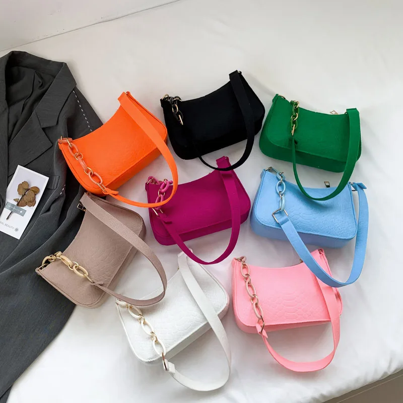 Hot Selling Woman Sling Bags Factory Wholesale Women Single Shoulder Bags Woman Felt Material Handbags