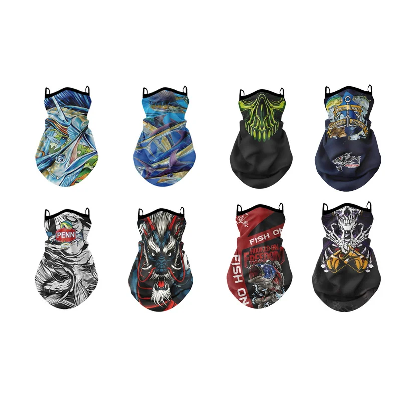 Ice silk coolness neck protection face towel ear hanging UV protection for outdoor sports cycling and fishing