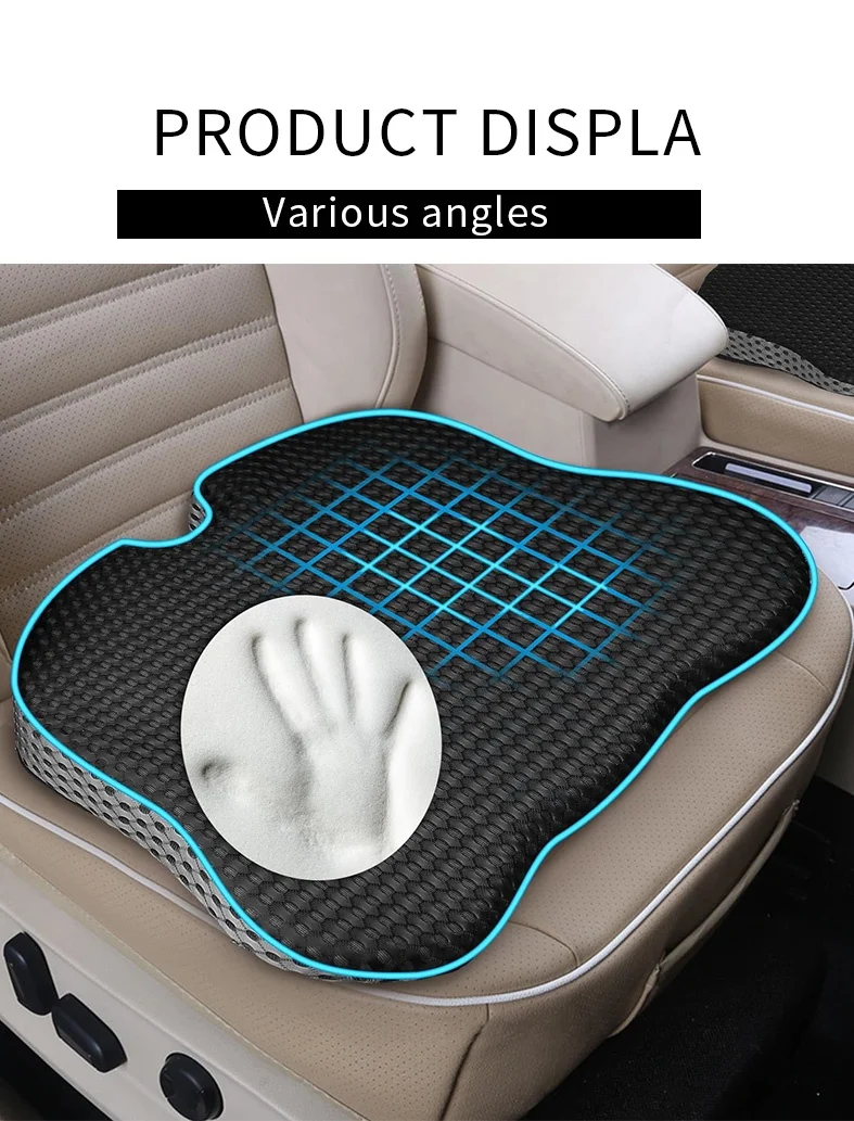 New Arrival Non Slip Orthopedic Memory Foam Seat Cushion Car & Airplane Pain Relief Cover for Camping