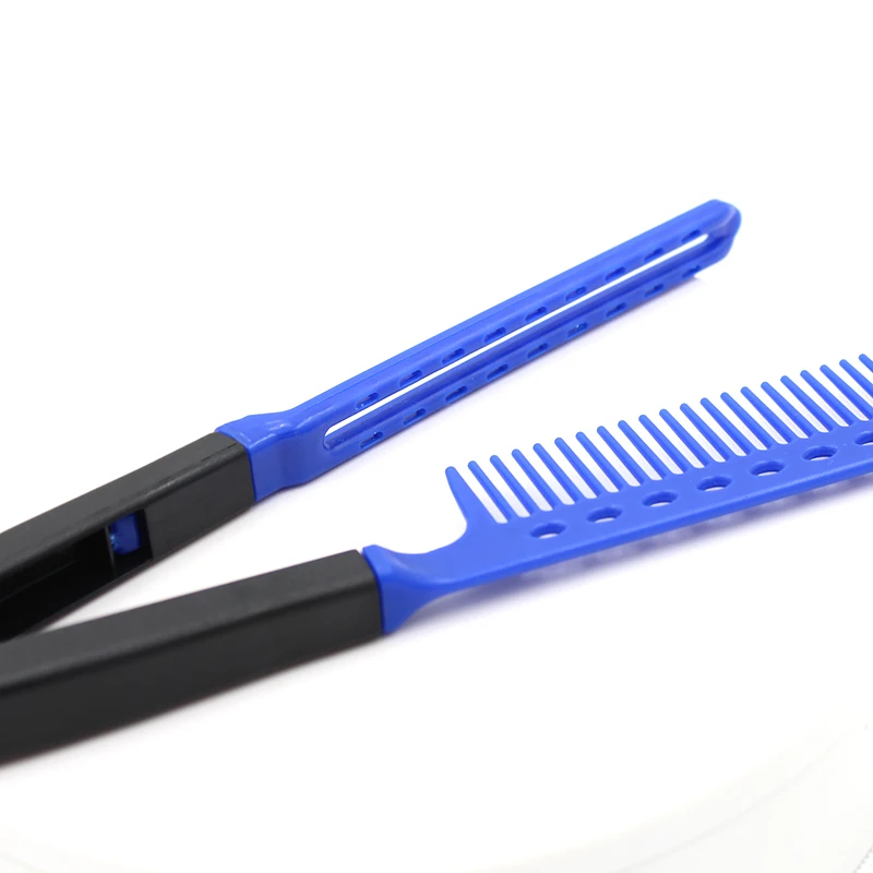 
Blue hair styling comb simplicity hair straightener V type use easy salon comb 