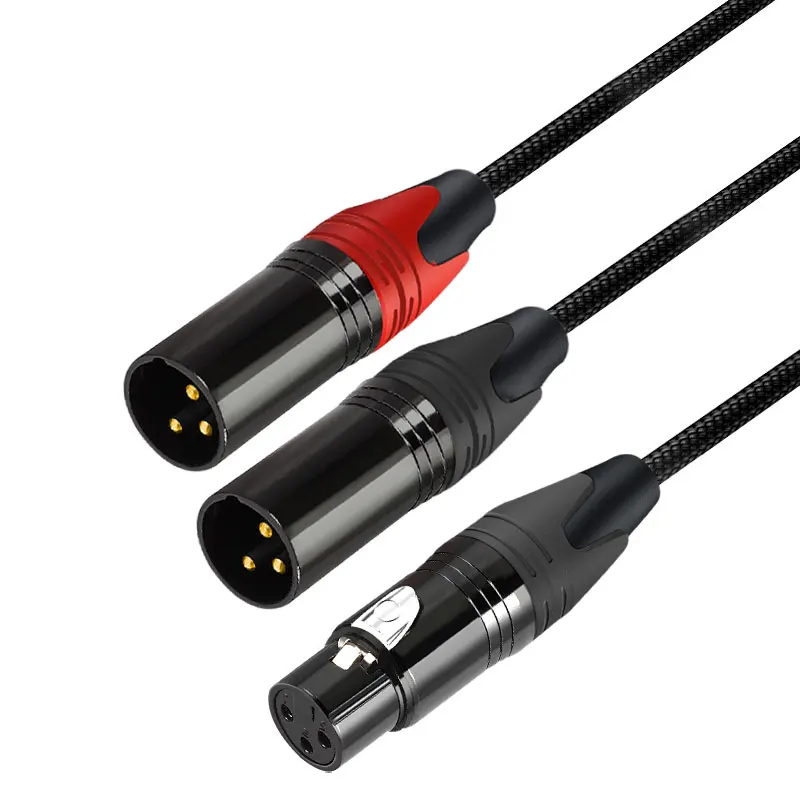 2020 HIFI нейлоновый Плетеный XLR кабель мама к 2XLR папа Cannon Snake стерео аудио кабель для переднего и заднего усилителя мощности динамика