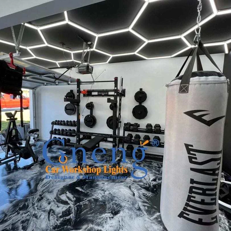 Fitness Equipment Diy Assembled Gym Design Interior Lighting Hexagon Gym Light